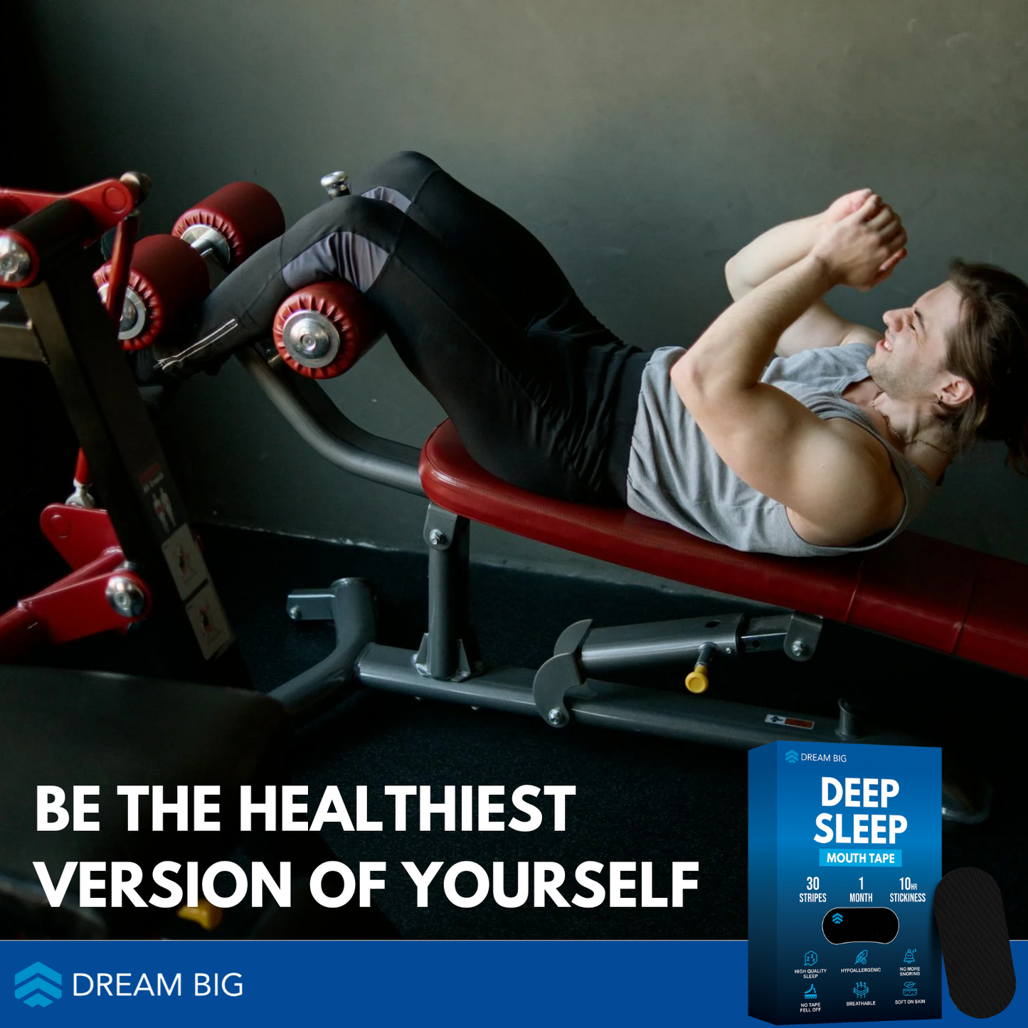 Dream Big™ Mouth Tape for Sleeping (30 Pack) Micropore Tape Hypoallergenic, Pain-Free Removal, Soft Medical Grade Fabric & Latex Free, Optimized Rest & Recovery, Stops Snoring with Better Nasal Breathing