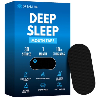 Dream Big™ Mouth Tape for Sleeping (30 Pack) Micropore Tape Hypoallergenic, Pain-Free Removal, Soft Medical Grade Fabric & Latex Free, Optimized Rest & Recovery, Stops Snoring with Better Nasal Breathing